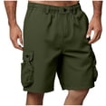 thumbnail image 3 of Jinhomg Big and Tall Cargo Shorts for Men Relaxed Fit Non-Iron Workout Shorts Moisture Wicking Quick Dry Work Short with Multi-Pockets Army Green,M, 3 of 7