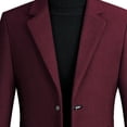 thumbnail image 5 of IYTR Mens Woolen Coat Long Sleeve Jacket Zipper Lapel Fashion Woolen Overcoat Jacket with Pocket Solid Color Wine XXL, 5 of 5