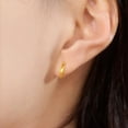 thumbnail image 5 of ZHOU LIU FU 18K Gold Hoop Earrings Minimalist  Geometric Rectangular Loop Design Elegant Anniversary Gift for Women C0913663, 5 of 7