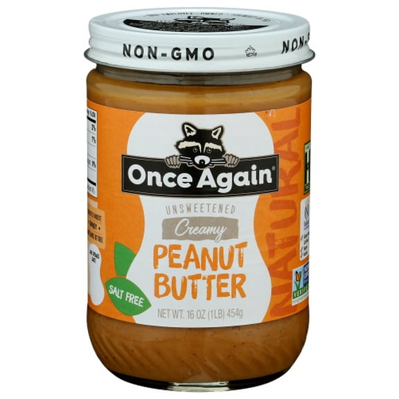 (Pack of 6) Once Again Better Peanut Butter Smooth No Salt 16 Oz