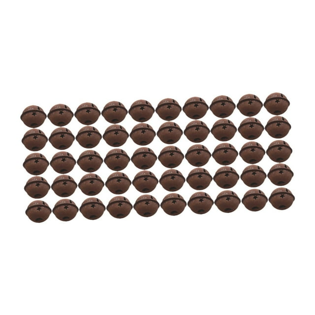 50 piezas de estrella de óxido y colgante de campana, adorno colgante rústico lindo, mini estrella colgante para mesas, hogares, puertas, dormitorios Campana de 3 cm