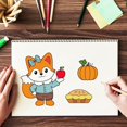 thumbnail image 2 of 1sheet Animal Fox Silicone Clear Stamp Pumpkin and Fruit Pie Transparent Silicone Stamp Food, 2 of 8