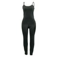 thumbnail image 4 of Ketyyh-chn99 Jumpsuit for Women Plus Size Overall Fashion Tops Workout Seamless Jumpsuit Yoga Ribbed Bodycon One Piece Leggings Romper Black,M, 4 of 5