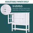 thumbnail image 5 of HOMCOM Kitchen Credenza & Sideboard Buffet Storage Cabinet with 2 Glass Doors & Storage Shelves, White, 5 of 5