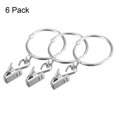 thumbnail image 4 of 6 Pack Curtain Clips Rings Strong Metal Drapery Shower Curtain Ring with Clips Rustproof 1.5" Interior Dia. Silver, 4 of 7