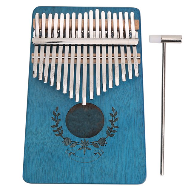 Kalimba, Laser Engraved Accurate Tone Handcraft 17 Key Kalimba For Music Instrument ANGGREK Azul
