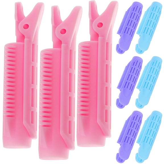 NICEXMAS 9Pcs Pink Plastic Hair Volume Clips Root Lifter For Women Daily Hairstyle Creation