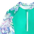 thumbnail image 4 of GXWEA Toddler Bathing Suit Girl Toddler Swimsuit Toddler Girls Long Sleeve Swimsuits Girl Swimwear Little Girls Swimsuits 2 Pieces Toddler Rash Guard Swimsuit Print Green 10-11 Years, 4 of 6