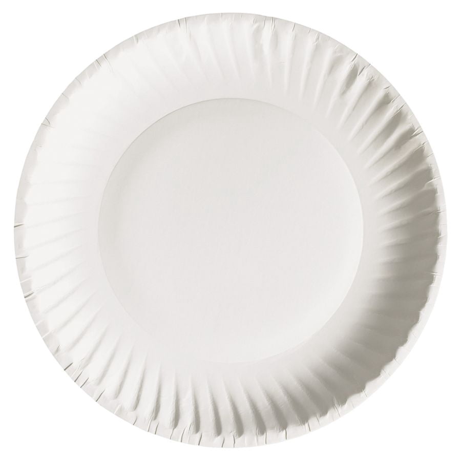 AJM Green Label Paper Plates, 9", White, Box Of 1,200 Plates