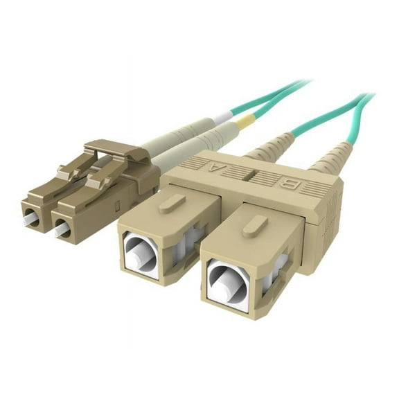 Belkin 5M Fiber Optic Cable: 10Gb Aqua Multimode LC/SC Duplex, 50/125 OM3 - Patch cable - LC multi-mode (M) to SC multi-mode (M) - 5 m - fiber optic - duplex - 50 / 125 micron - aqua