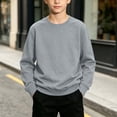 thumbnail image 2 of Vibrex Crewneck Sweatshirts Children's Solid Color Long Sleeved Casual Sports Hoodie Top Comfortable Pullover Sweatshirts Shirts Warm Hiking Pullover Oversized Warm Casual Sweatshirt 5-15 Years, 2 of 7