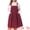 Burgundy, variant on DARING DIVA Women's Plus Corduroy Pinafore Dress Pleated Skirt 1X Army Green