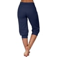 thumbnail image 5 of Capri Pants For Women,Muslin Shorts Women Knee Length Shorts Cotton Bermuda Shorts Athletic Lounge Casual Pants Loose Fitting Shorts Wide Leg Linen Shorts Shorts For Older Women, 5 of 7