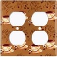 thumbnail image 3 of Metal Light Switch Plate Outlet Cover (Tan Floral Coffee Cup COF001), 3 of 13