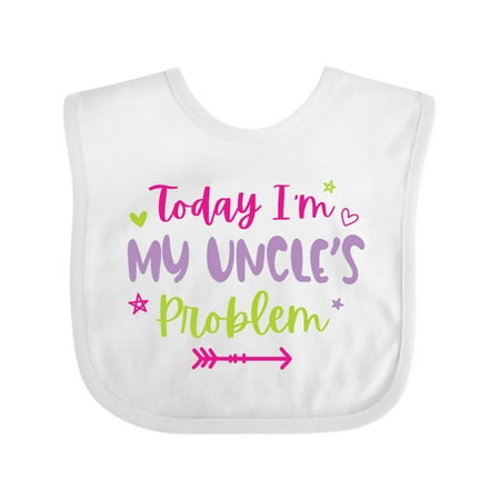 

Inktastic Child Funny Today Im My Uncles Problem Gift Baby Girl Bib