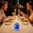 thumbnail image 3 of Natural Immortal Flowers Valentines Day Gifts, Angel Figurines Glass Cover with Preserved Forever Real Rose, Glowing Love Decorations Romantic Angel Flowers Gifts for Women, 1Pc(Blue,3.9x3.9x5.9"), 3 of 7