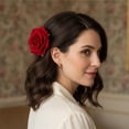 thumbnail image 4 of Rose Clips Red Hairpins Women,Bridal Dancer Wedding Birthday Daily Barrette Accessories,Rose Clips Red Hairpins for Women,Fashion Hair Clips for Styling,Cute Rose Hairpins,Non-Slip(White), 4 of 8