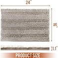 thumbnail image 5 of Citylife Bath Rug 16" x 24" Grey Soft Absorbent Chenille Bath Mats Shaggy Bath Rug, 5 of 7