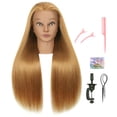thumbnail image 1 of EVATEC Cabeza de Maniquí de Cabello Humano Real 80% Rubio de 30 Pulgadas de Largo con Soporte para Práctica de Peluquería Trenzado Estilismo Maniquí de Cosmetología Maniquí Cabeza de Entrenamiento, 1 of 5
