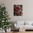 thumbnail image 2 of Hanging Red Ornaments Christmas Tree Holiday Photograph Gallery Wrapped Canvas Print Wall Art, 2 of 7