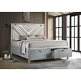 thumbnail image 3 of Coaster Veronica Wood Eastern King Platform Storage Bed Light Silver, 3 of 5