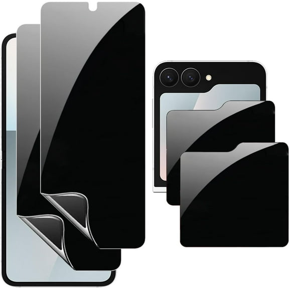 2 Pack Privacy Inner Screen Protector For Samsung Galaxy Z Flip 7 FE/Z Flip 6,2 Pack Anti-Spy Outer Tempered Glass Film