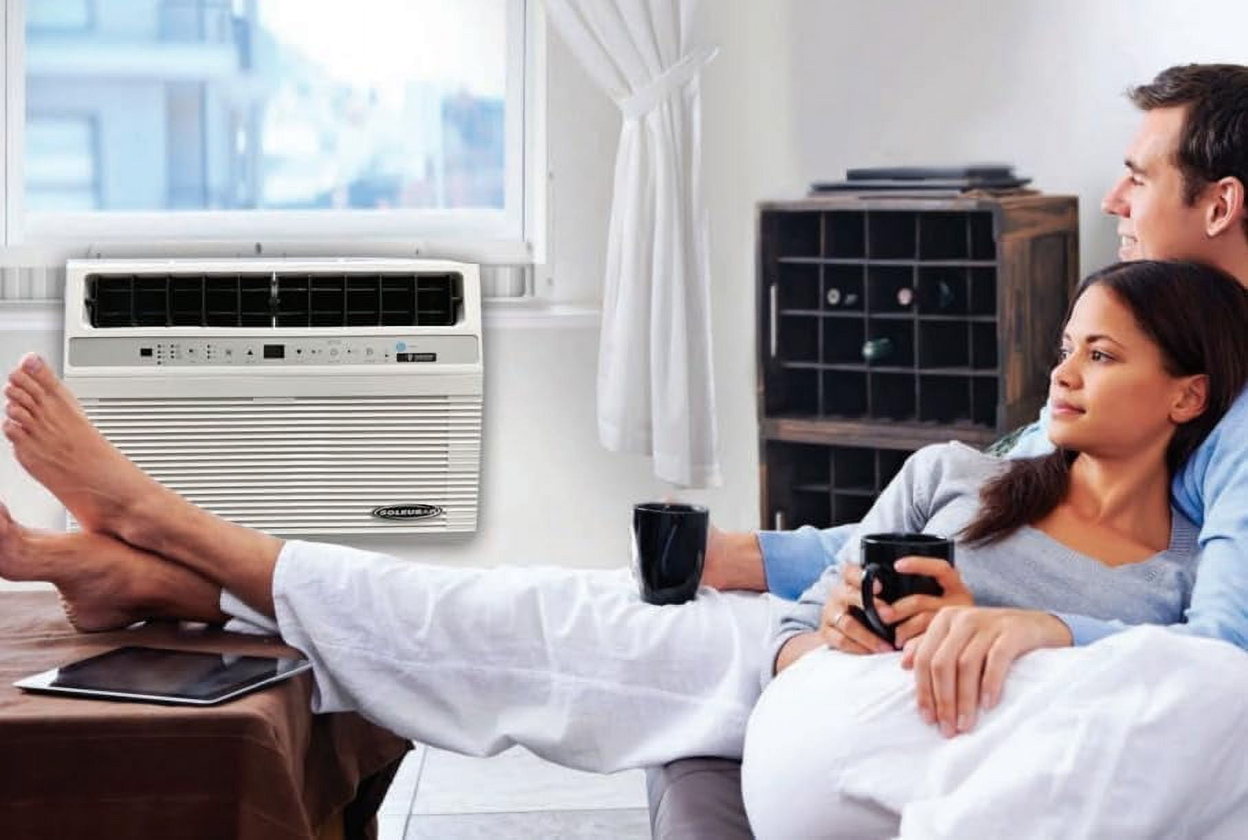 Soleus Air 12,000 BTU Air Conditioner with Heat Pump Energy Savings 115 Volts Wi-Fi, Saddle Mount