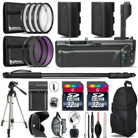 Battery Grip for Canon EOS 5D Mark IV + 2x LP-E6 Battries + 64GB Kit - 77mm