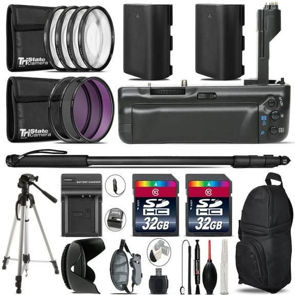 Battery Grip for Canon EOS 5D Mark IV + 2x LP-E6 Battries + 64GB Kit - 77mm