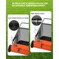 thumbnail image 6 of 26 in Push Lawn Sweeper, 7 Cu. Ft. Hopper Capacity Grass Sweeper, Manual Push Yard Sweeper with Height Adjustment & 4 Fast Spinning Brushes for Grass Clippings, Leaves & Debris, Orange, 6 of 7