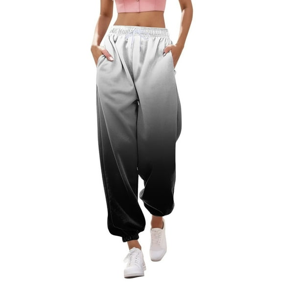 AOOCHASLIY Valentine's Day Women Pants Women's Casual Loose Sports Sweatpants Ankle Banded Trousers Gradient Pants