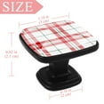 thumbnail image 4 of 4 Pcs Square Cabinet Handle Cupboard Knob Drawer Pulls Handle Red & White Scottish Plaid Drawer Knobs with Screws Furniture Decoration, 4 of 7