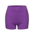 thumbnail image 2 of A2Y Women's Basic Solid Premium Cotton High Rise Bike Shorts Purple XL, 2 of 5