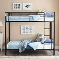 thumbnail image 5 of Walker Edison Premium Twin Over Twin Black Metal Bunk Bed, 5 of 13