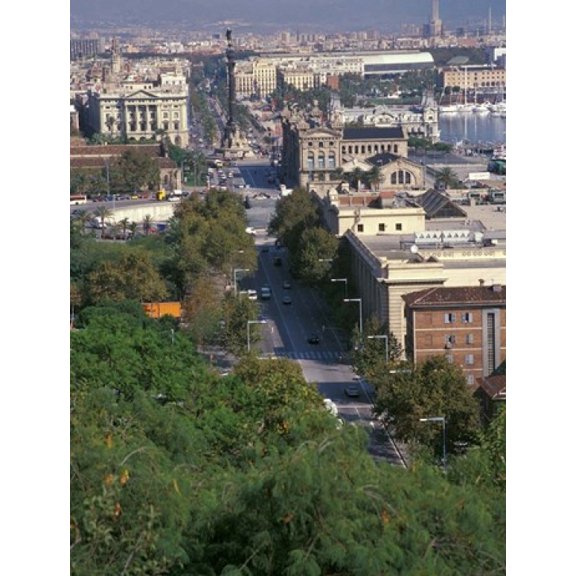 City View Barcelona Spain Canvas Art - Michele Westmorland  DanitaDelimont (12 x 16)
