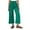 #153-Green, variant on Women's Solid Color Cropped Pants - Stretchy Elastic Waist with Drawstring Tie & Side Pockets, Casual Comfort 7/8 Length Trousers