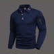 thumbnail image 1 of pstuiky camisas de manga larga para hombre, Camiseta de manga larga con solapa y botones para hombre, color liso, con cuello cuadrado pequeño Tops de talla grande para hombre xl, 1 of 7