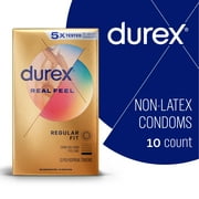 Durex Avanti Bare Real Feel Condoms, Non Latex Lubricated Condoms for Men with Natural Skin on Skin Feeling, FSA & HSA Eligible, 10 Count