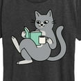 thumbnail image 3 of Instant Message - Reading Cat Coffee - Women's Short Sleeve Graphic T-Shirt, 3 of 6