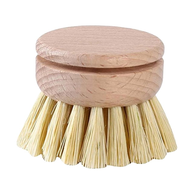 Cepillo para platos multifuncional con mango de madera, cepillo para limpiar ollas, cepillos de cocina de nailon cabezal de cepillo