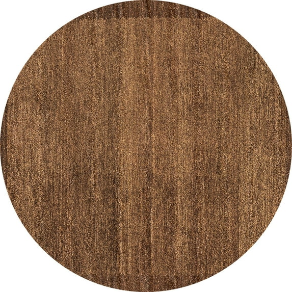 Ahgly Company Indoor Round Abstract Brown Modern Area Rugs, 6' Round