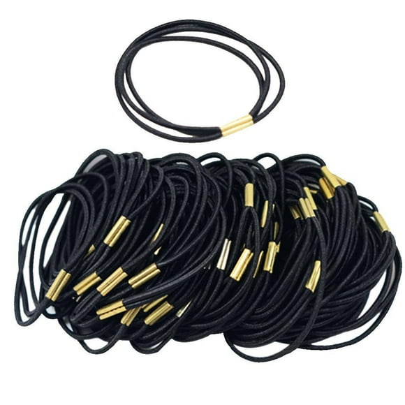 50 Piezas Negro Banda Elástica Cuerda Elástica Cuerda Cuerda Elástica Accesorios para El Cabello Bricolaje