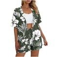thumbnail image 5 of Mifsaly 2 Piece Sets for Women Summer Vacation Matching Outfits Tropical Print Open Front Oversized Cardigans Elastic Waist Drawstring Beach Shorts 2026 Casual Travel Fashion Clothing, 5 of 7