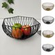 thumbnail image 4 of Bandeja de fruta de hierro Envase de cosméticos Cesta de lavandería, Cestas de almacenamiento en rack de cocina, Negro Dorado, 4 of 5