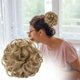 thumbnail image 2 of LHWEN Extensions Wavy Curly Messy Hair Extensions Donut Hair Hair Piece Hairpiece Synthetic Ponytail Extensions Scrunchies For Women Beauty Salon Straight Hair Fun Lace Wavy Curls Braided, 2 of 5