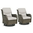 thumbnail image 3 of OPOHORO High Back Patio Swivel Glider Chairs Set of 2, All Weather Outdoor Gray Wicker Swivel Glider Rocking Chairs for Porch Deck with Thick Cushion in Beige, 3 of 10