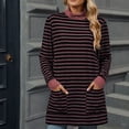 thumbnail image 2 of Diufon Womens Fall Sweatshirts Stripe Printed Pullover Tops High Neck Long Sleeve Tops with Pockets, 2 of 7