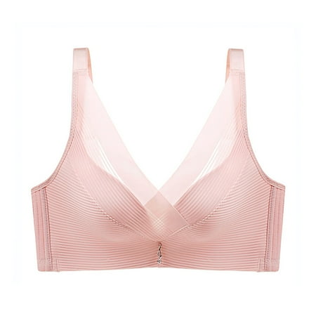 

Women Solid Color Push Up Wireless Seamless Bra Mesh Cross Brassiere Underwear