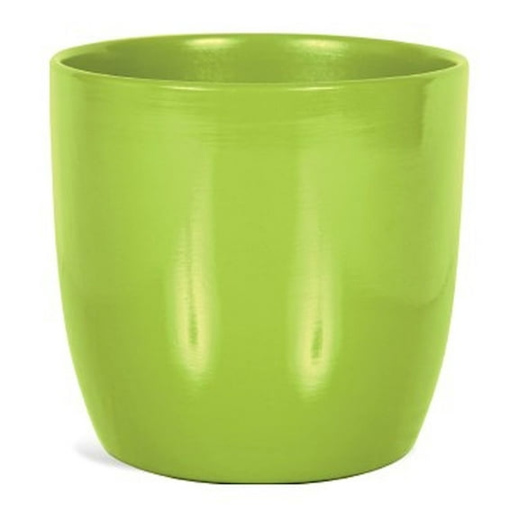 Lime Green 4” x 4” x 4” Round Lime Green Plastic Plant Pot & Planter