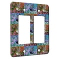 thumbnail image 1 of KuzmarK™ 2 Gang Rocker Wall Plate - Ruby Throated Hummingbird with Pink Clematis Bird Pattern Art by Denise Every, 1 of 1